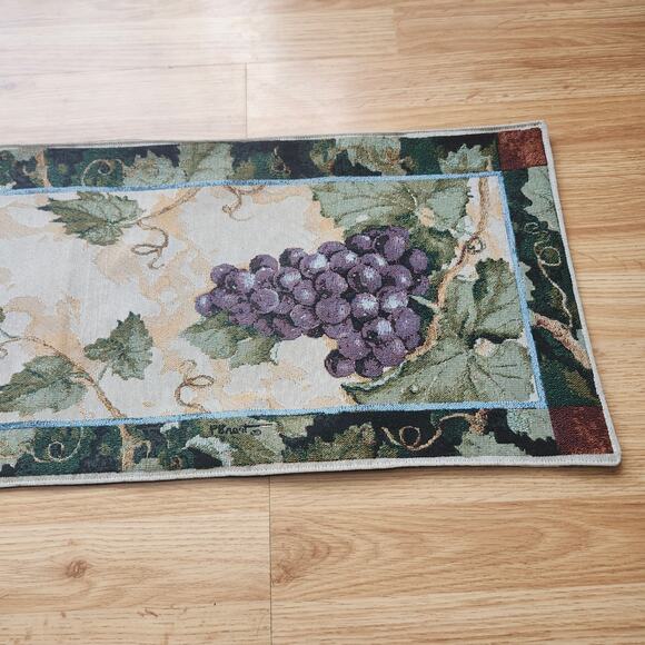 Scene Weaver Grapes Vineyard Woven Tapestry Table Runner 70x13 Tuscan Decor USA - Picture 7 of 9